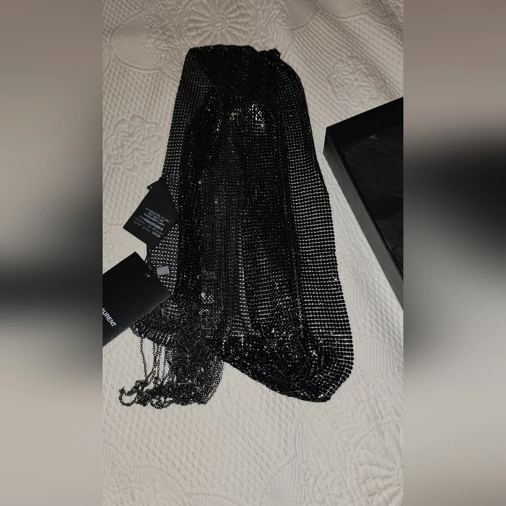 Black Mesh Evening Scarf - Picture 1 of 6